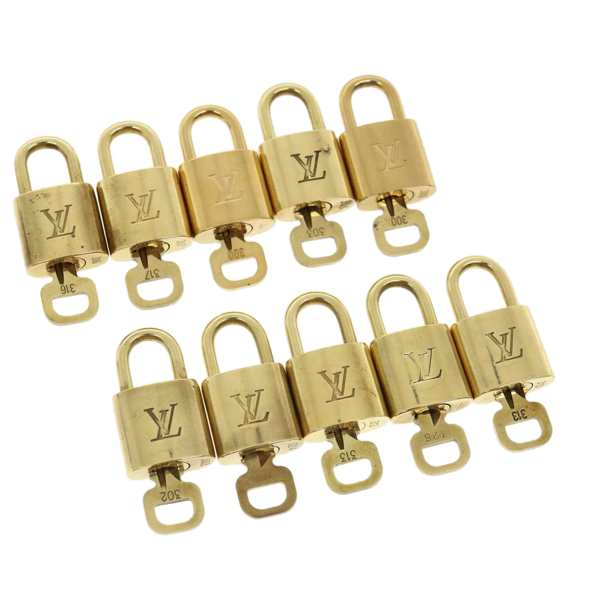 Louis Vuitton Padlock 10set Padlock Gold Tone Lv Auth 31719